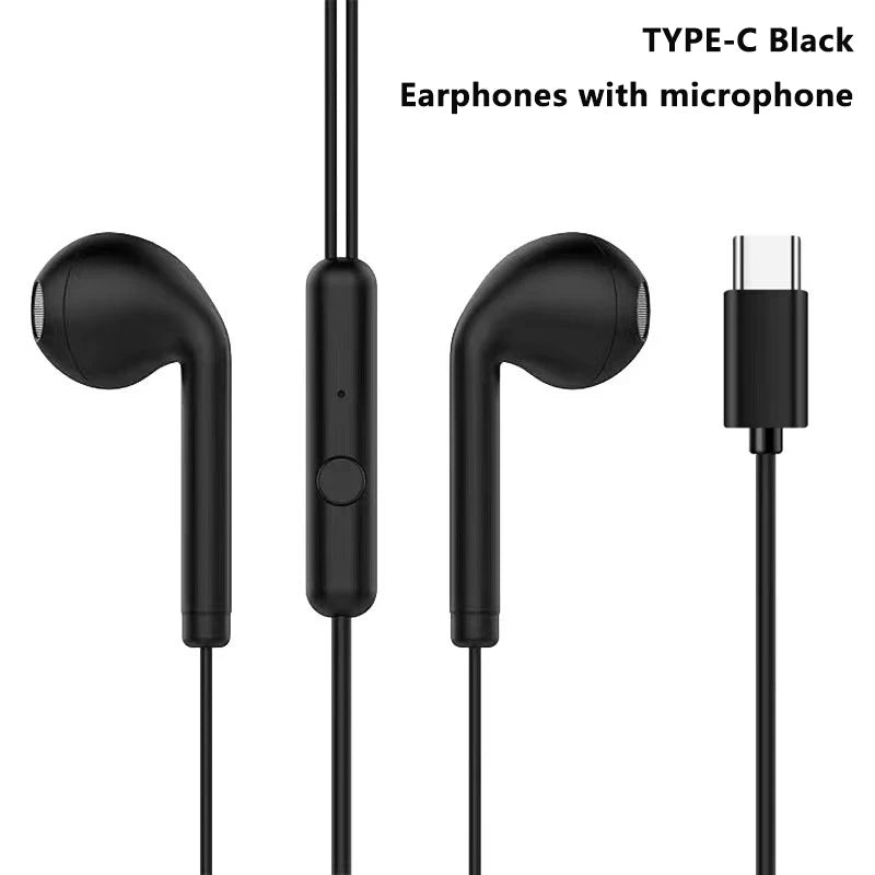 Auriculares com Fio em Metal com Microfone e Controlo de Volume