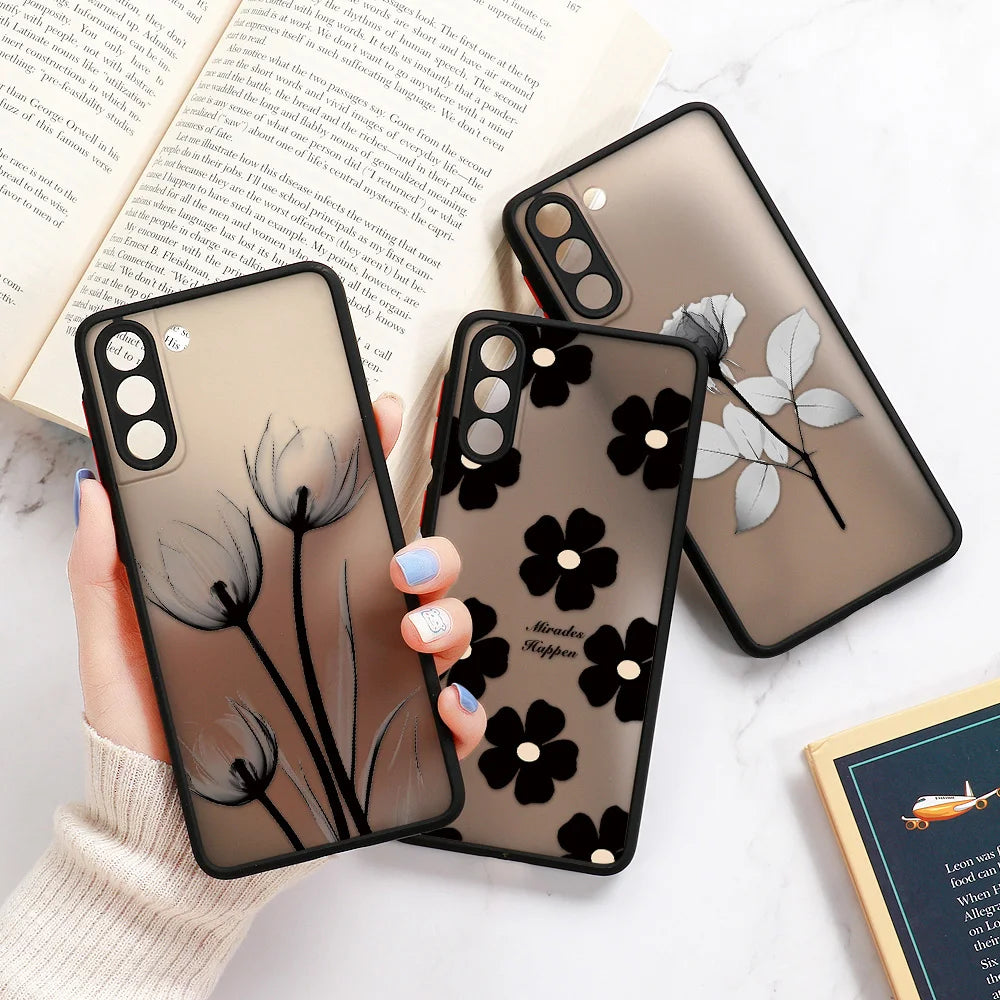 Capa com Padrão Floral Rosa para Samsung Galaxy S Series