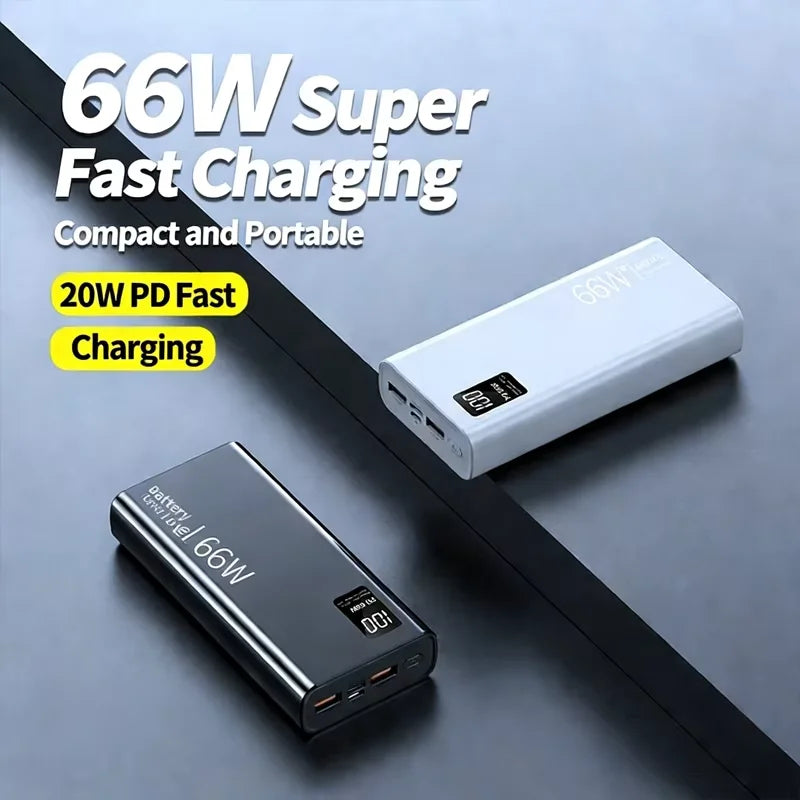 Power Bank Lenovo 20000mAh 66W Carregamento Bidirecional com Display Digital