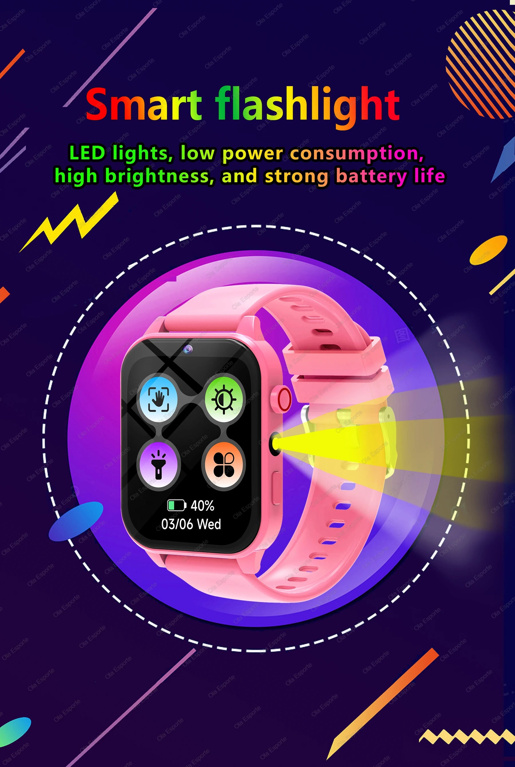 Smartwatch Infantil 2025 com 100+ Jogos — Ecrã HD, Música, Iluminação e Presente para Rapazes e Raparigas