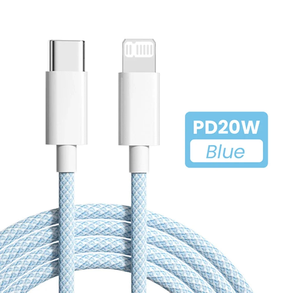 Cabo USB-C para iPhone 14, 13, 12 e 11 PD 20W — Carregamento Rápido 1m/2m