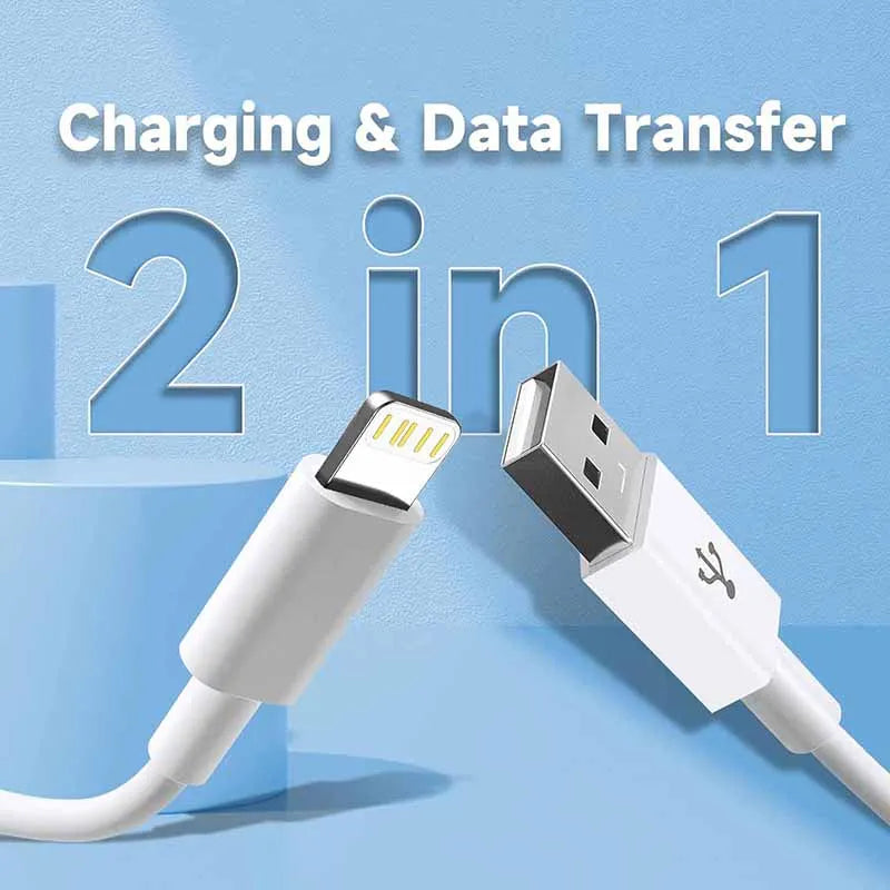 Cabo USB-A para Lightning iPhone — Carregamento Rápido 1m/2m/3m