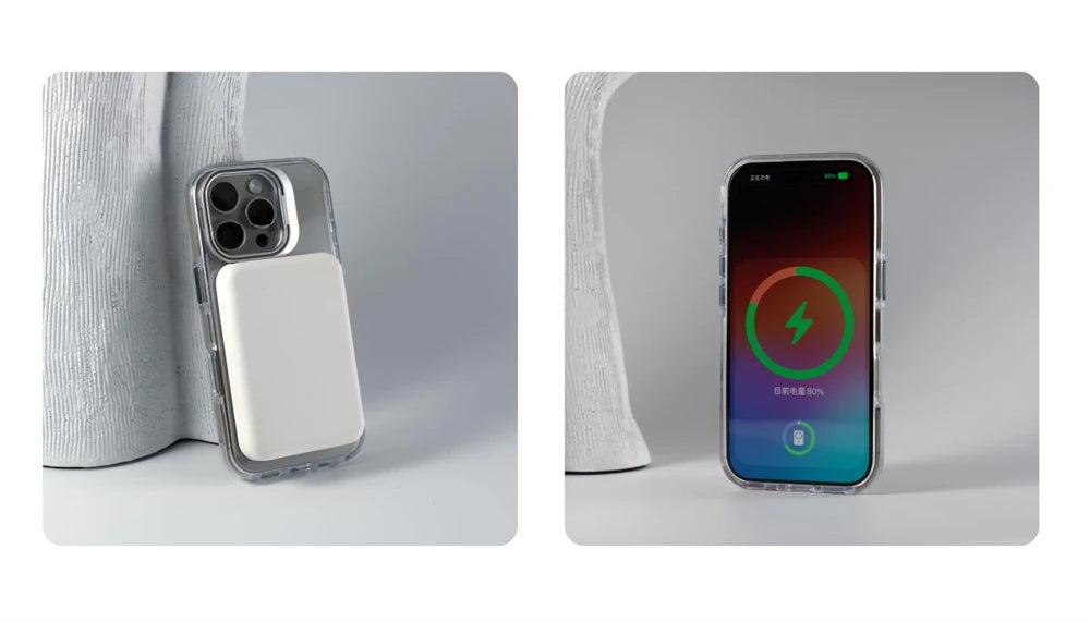 Capa Transparente Magnética com Suporte para iPhone 17 ao 12