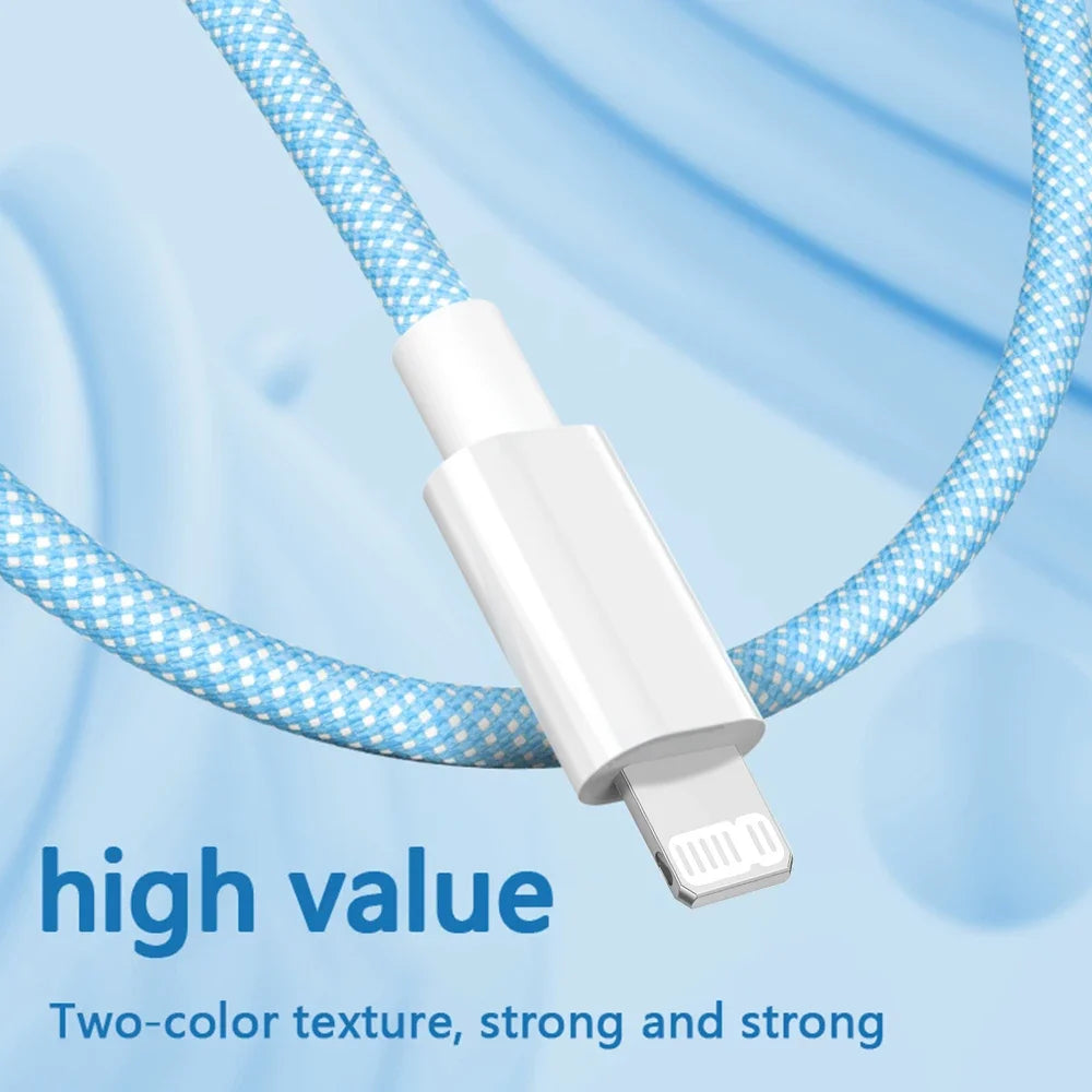 Cabo USB-C para iPhone 14, 13, 12 e 11 PD 20W — Carregamento Rápido 1m/2m