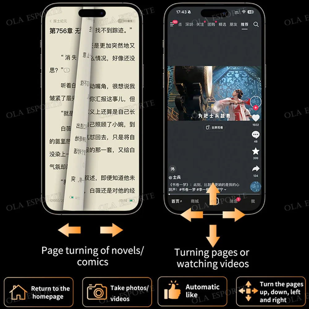Smart Ring Multi-Funcional — Controlo Remoto Bluetooth 5.3, Scroll, Vídeo e Fotos para Smartphone