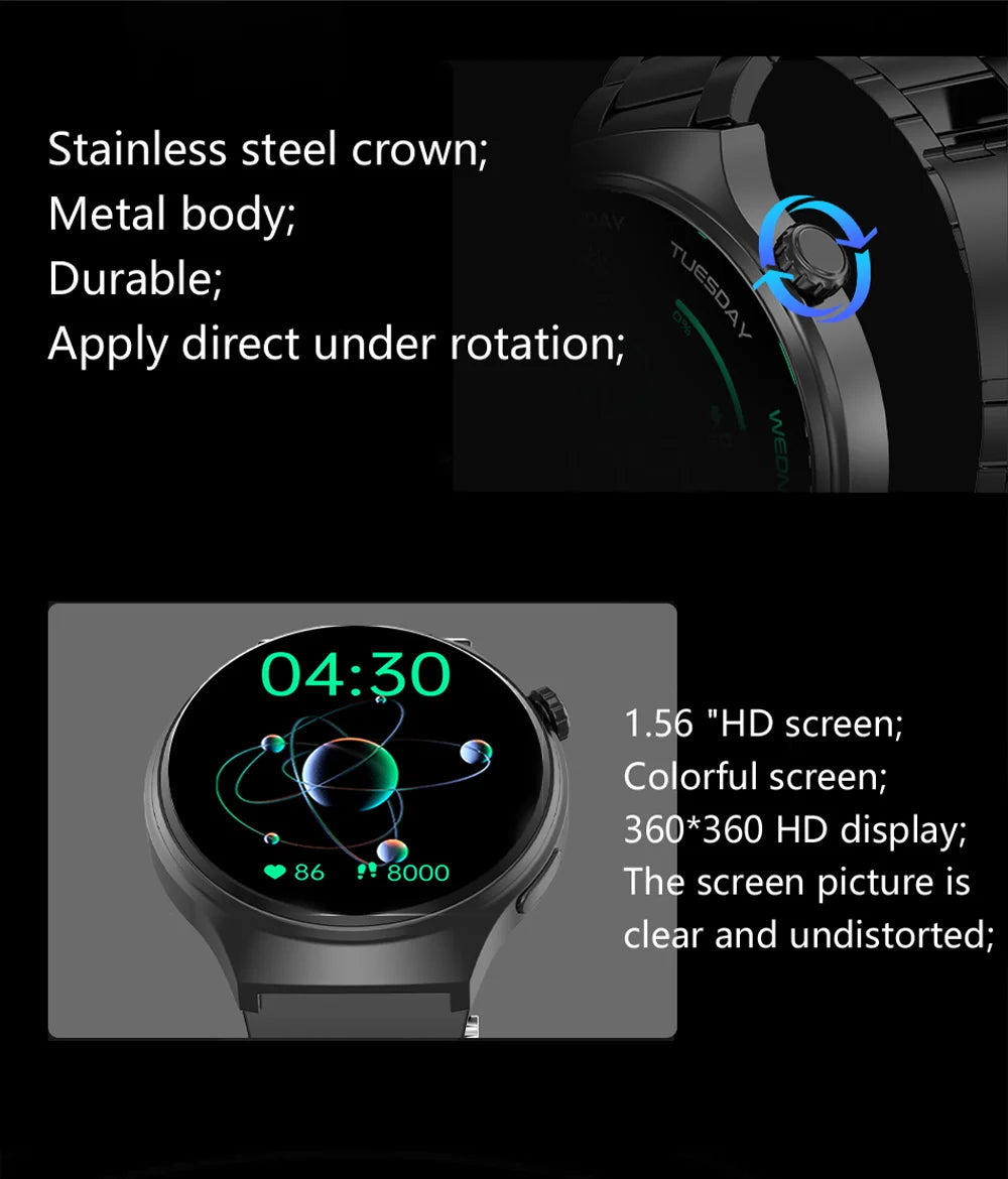 Smartwatch GT4 HD 1.52'' com Chamadas Bluetooth e Assistente de Voz