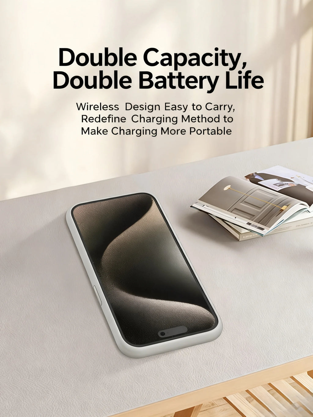 Capa com Bateria 6800mAh para iPhone 17, 16, 15, 14, 13, 12, 11 Series — Power Bank Portátil