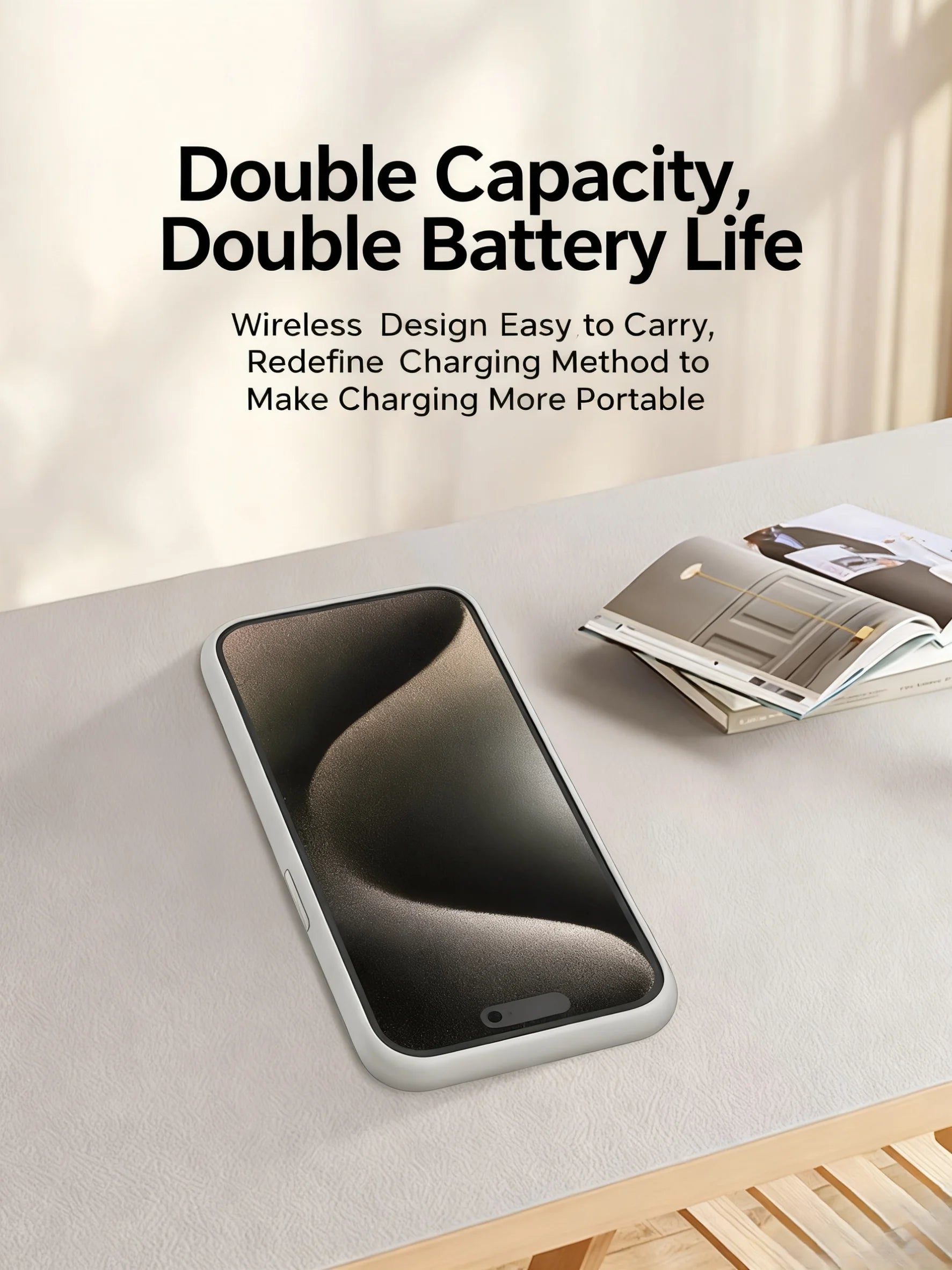 Capa com Bateria 6800mAh para iPhone 17, 16, 15, 14, 13, 12, 11 Series — Power Bank Portátil