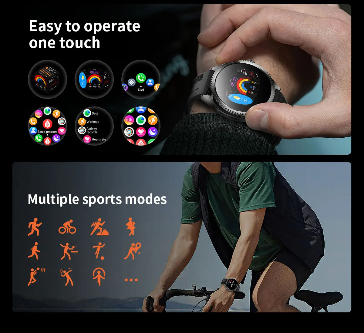 Smartwatch 2026 — NFC, GPS, Bússola, Altitude e Monitorização de Saúde Completa