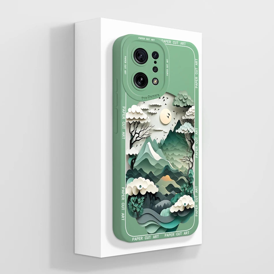 Capa Silicone Líquido Estilo Artístico para OPPO Find X5 Pro Lite
