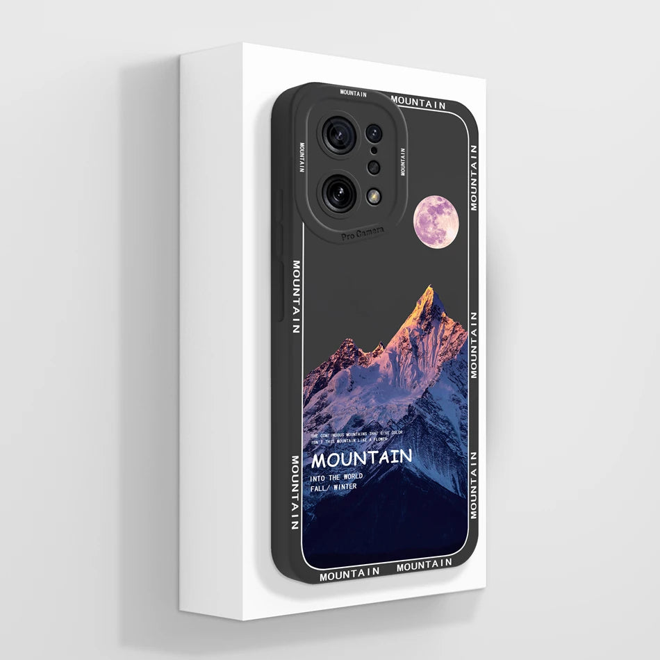 Capa Silicone Líquido Estilo Artístico para OPPO Find X5 Pro Lite