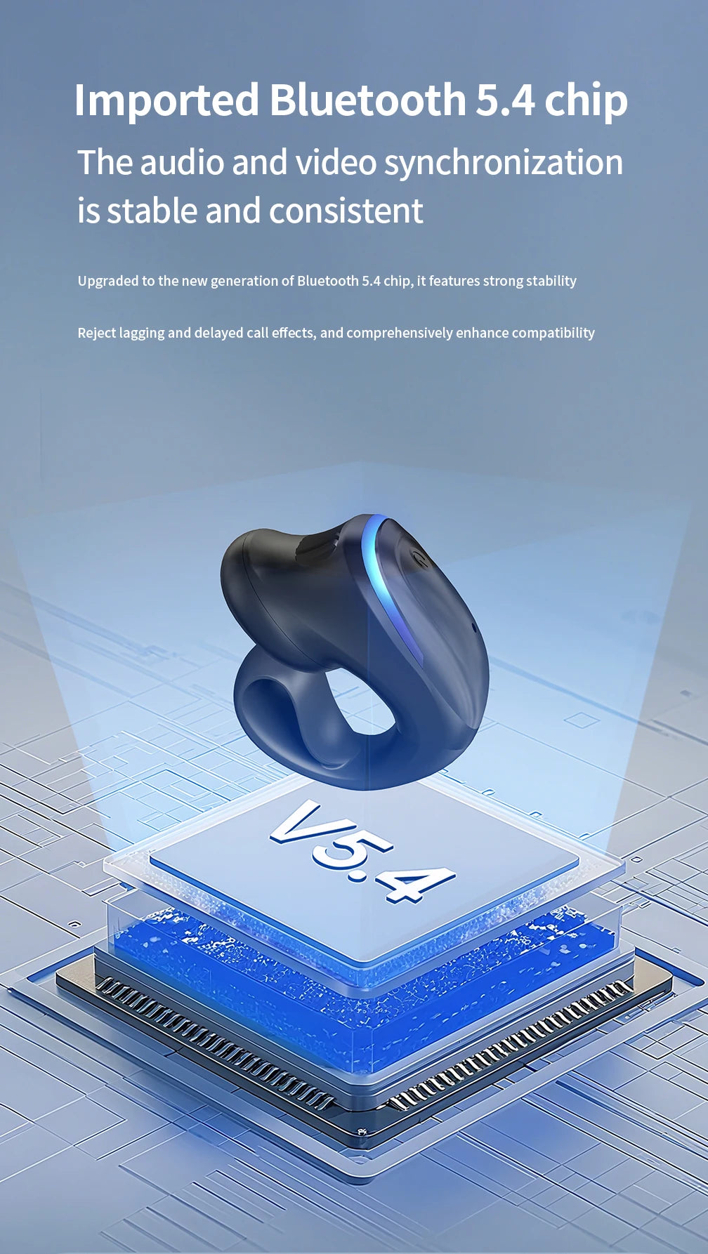 Auricular Bluetooth 5.3 Condução Óssea — Desportivo e Sem Fios