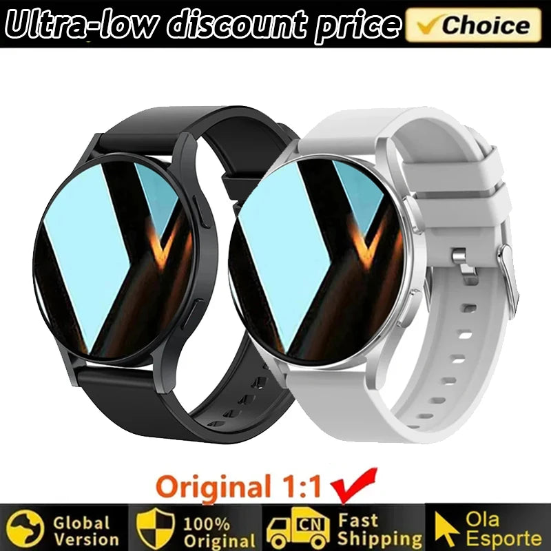 Smartwatch Ultra Fino em Aço Inoxidável — Design Slim Premium, Saúde Completa e Notificações