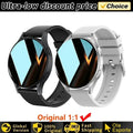 Smartwatch Ultra Fino em Aço Inoxidável — Design Slim Premium, Saúde Completa e Notificações
