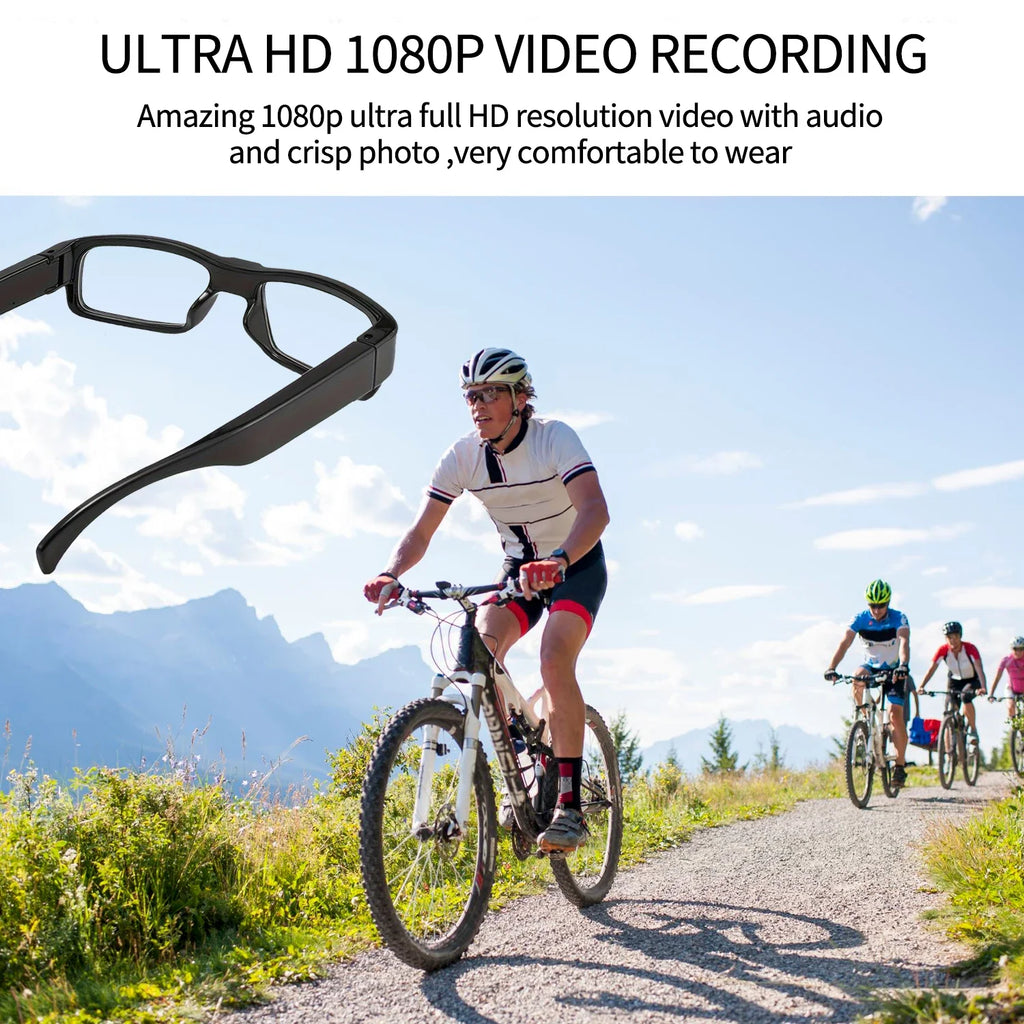Óculos com Câmara Mini 1080p — Gravação HD para Conducão, Bicicleta e Exterior