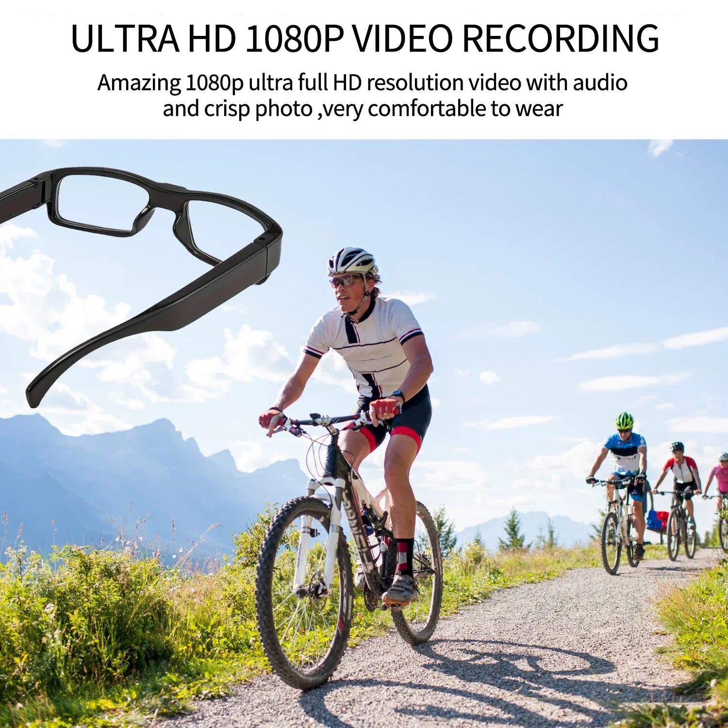 Óculos com Câmara Mini 1080p — Gravação HD para Conducão, Bicicleta e Exterior