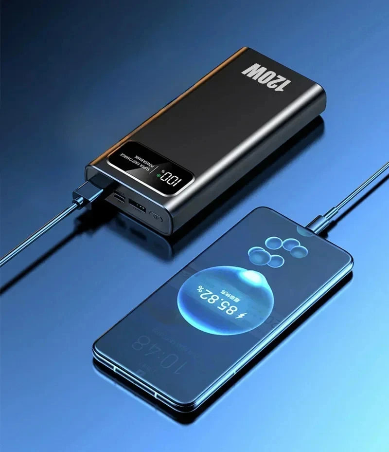 Power Bank Lenovo 120W Alta Capacidade com Display Digital e 4 Interfaces
