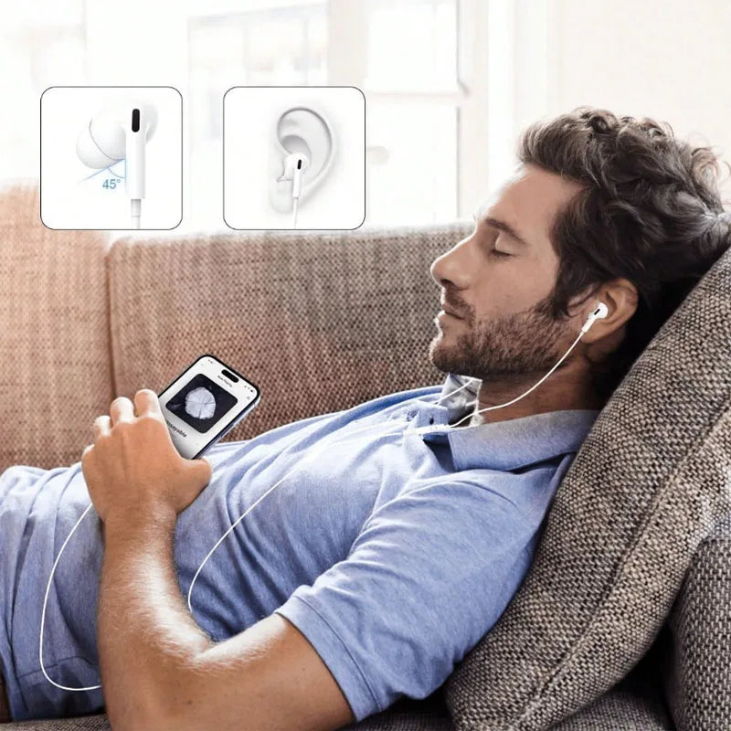 Auriculares USB-C com Cancelamento de Ruído para iPhone 15/16 e Android