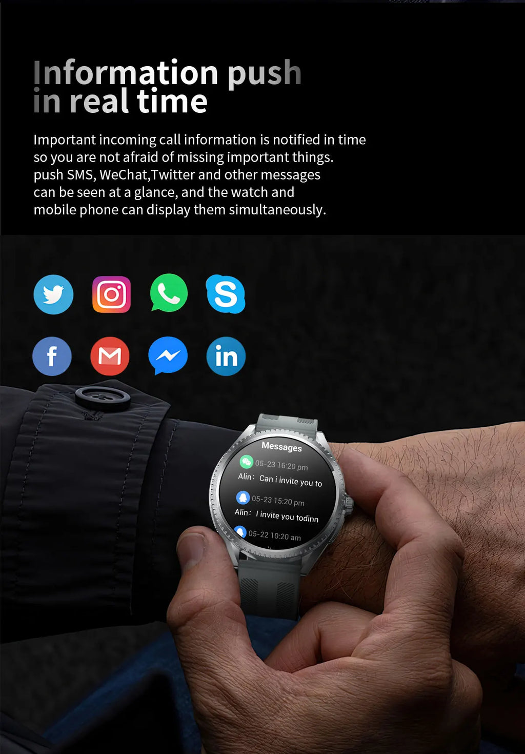Smartwatch 2026 — NFC, GPS, Bússola, Altitude e Monitorização de Saúde Completa
