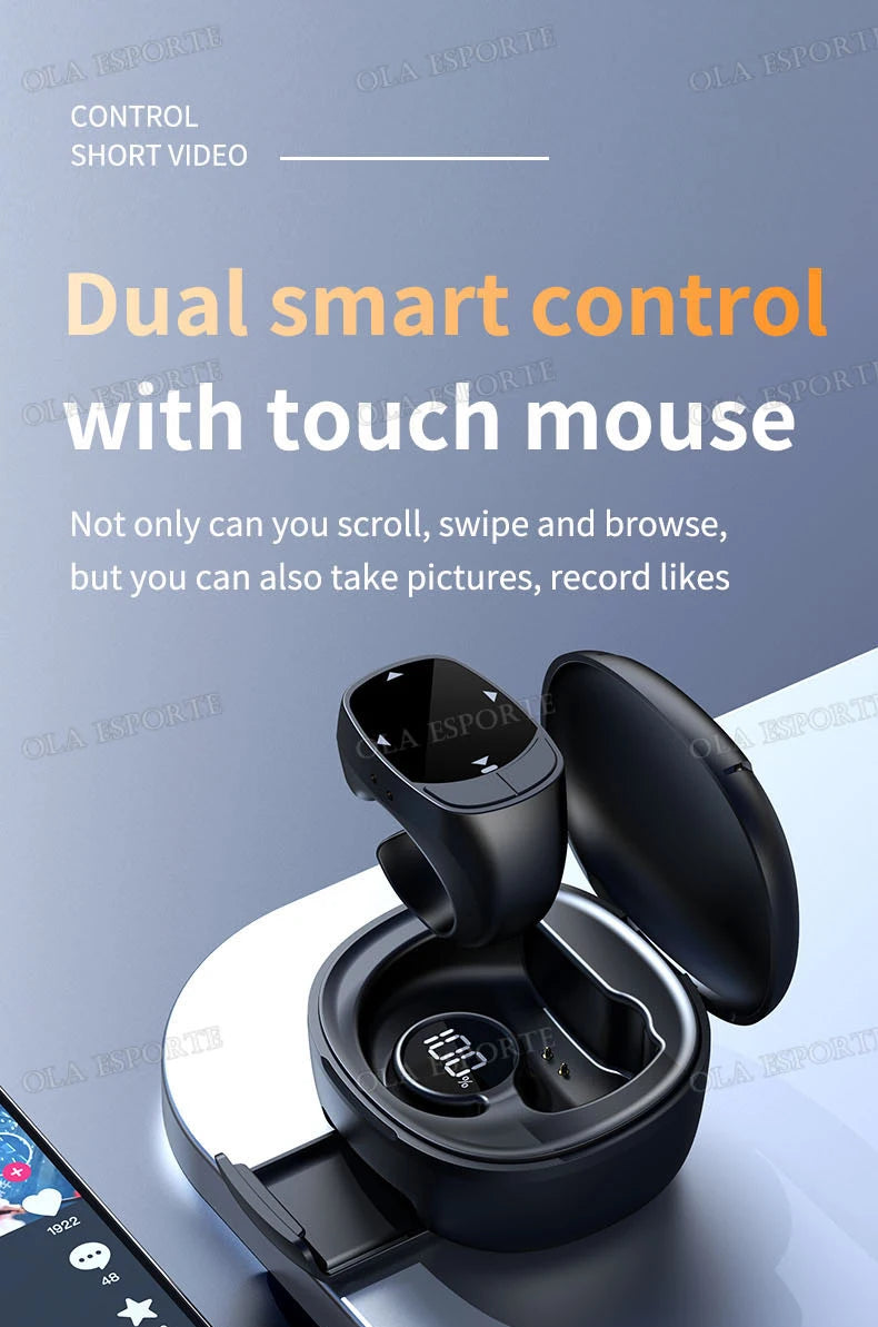 Smart Ring Multi-Funcional — Controlo Remoto Bluetooth 5.3, Scroll, Vídeo e Fotos para Smartphone