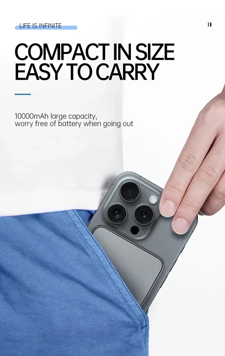 Power Bank Magnético Lenovo Ultra-Fino 22.5W com Carregamento Sem Fios