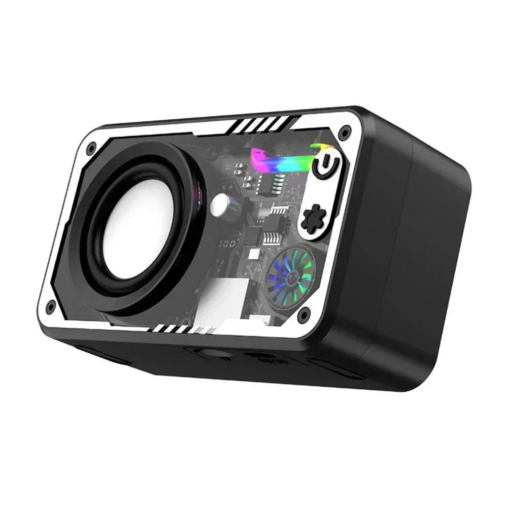Coluna Bluetooth V5.3 — LED, 1800mAh, Suporte Cartão TF e Som Potente para Exterior