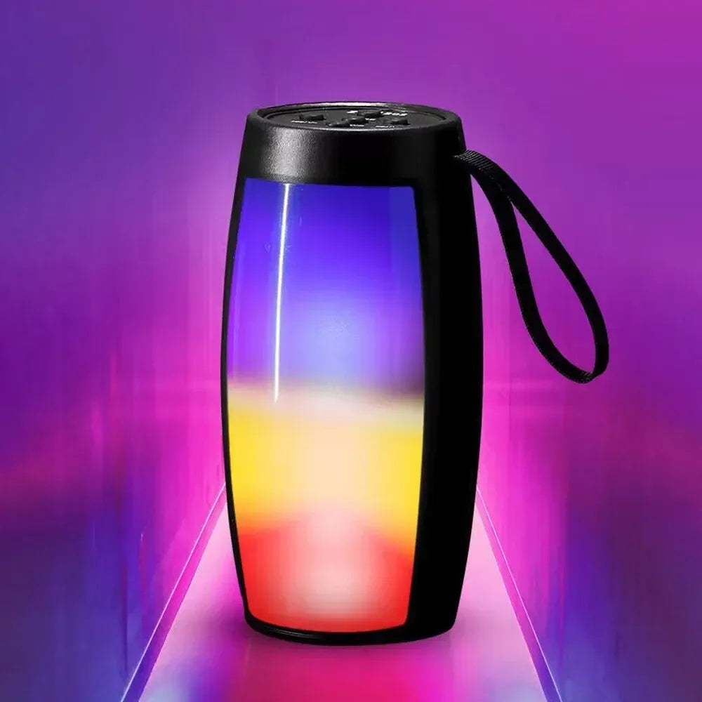 Coluna Bluetooth Portátil 1202 Pro — Subwoofer Bass, LED e Som Estéreo de Alta Qualidade