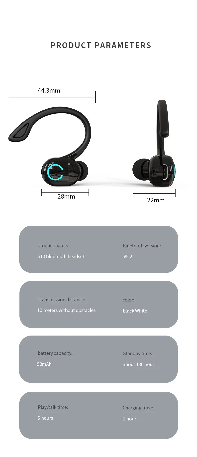 Auriculares Bluetooth HIFI Bass — Cancelamento de Ruído, Microfone HD e À Prova de Água