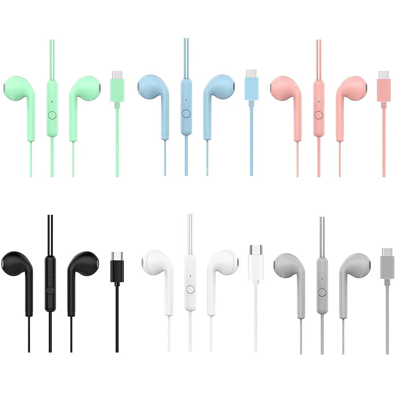 Auriculares com Fio em Metal com Microfone e Controlo de Volume