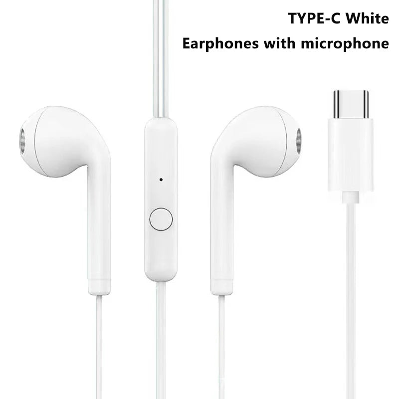 Auriculares com Fio em Metal com Microfone e Controlo de Volume