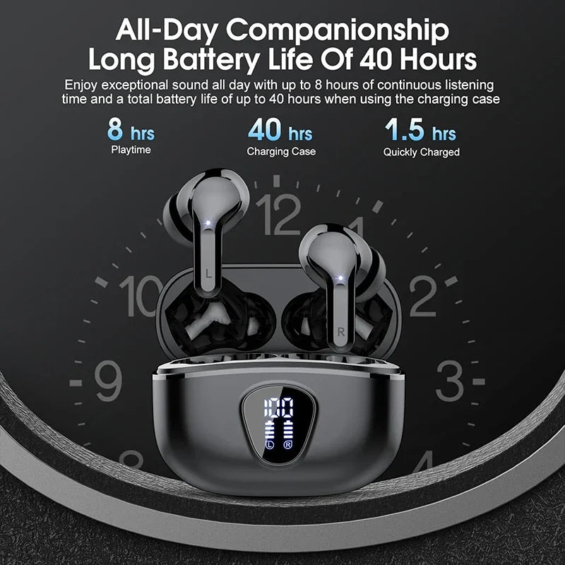 Auscultadores Bluetooth Over-Ear com Memory Foam e Carregamento Sem Fios
