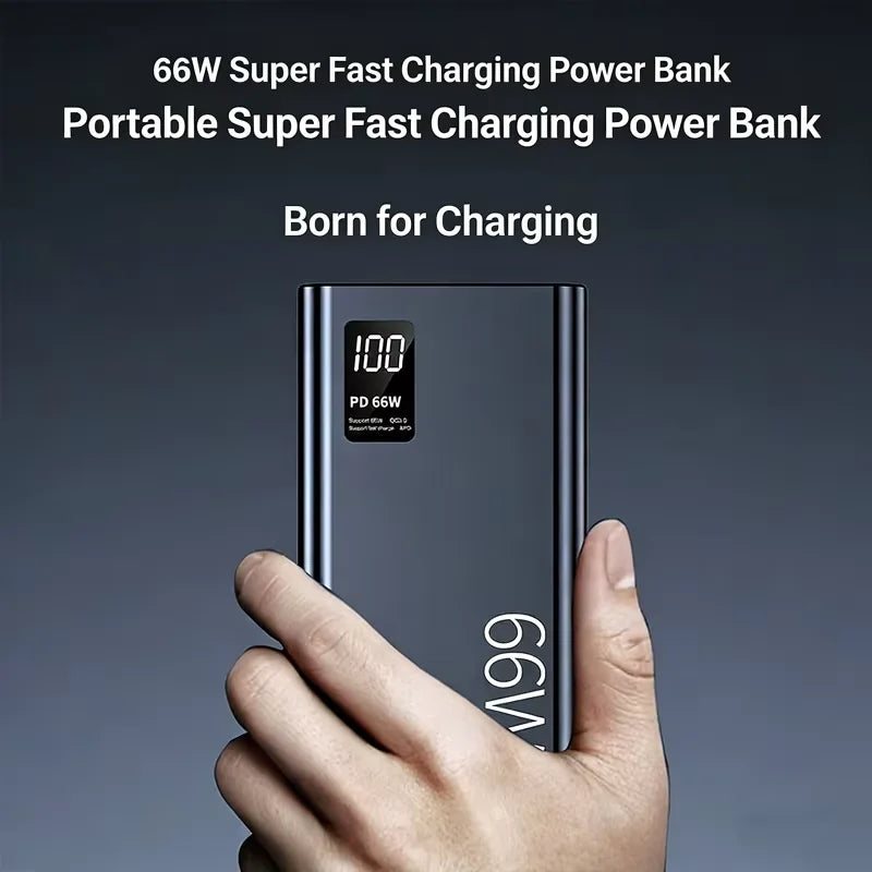 Power Bank Lenovo 20000mAh 66W Carregamento Bidirecional com Display Digital