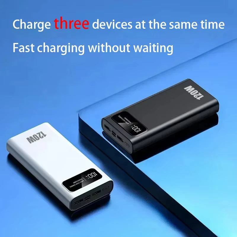 Power Bank Lenovo 120W Alta Capacidade com Display Digital e 4 Interfaces