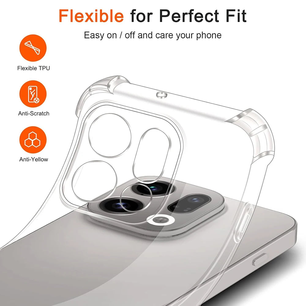 Shockproof Silicone Soft Case For OPPO Find X9 X8 X8S X7 X6 X5 Pro Ultra Lite Transparent Shell Ultra Thin Clear TPU Back Cover