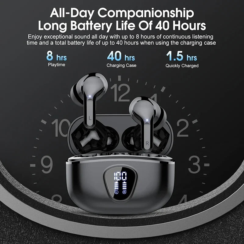 Auscultadores Bluetooth Over-Ear com Memory Foam e Carregamento Sem Fios