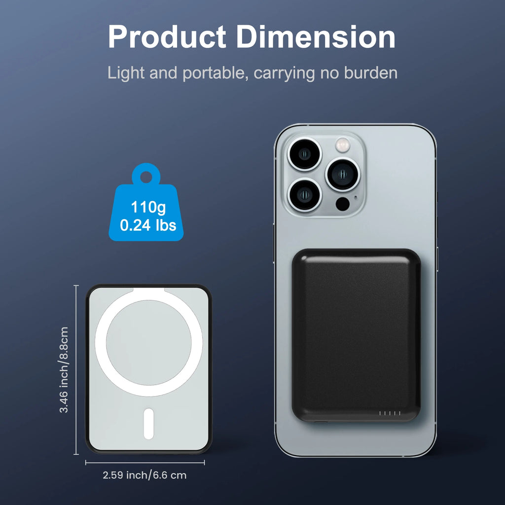 Power Bank Magnético Portátil 5000mAh 20W para iPhone 12-16