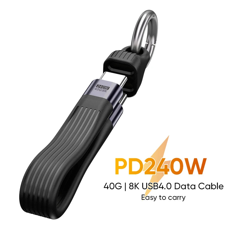 Cabo USB4.0 240W 40Gbps com Saída 8K — Para MacBook, TV e Laptop