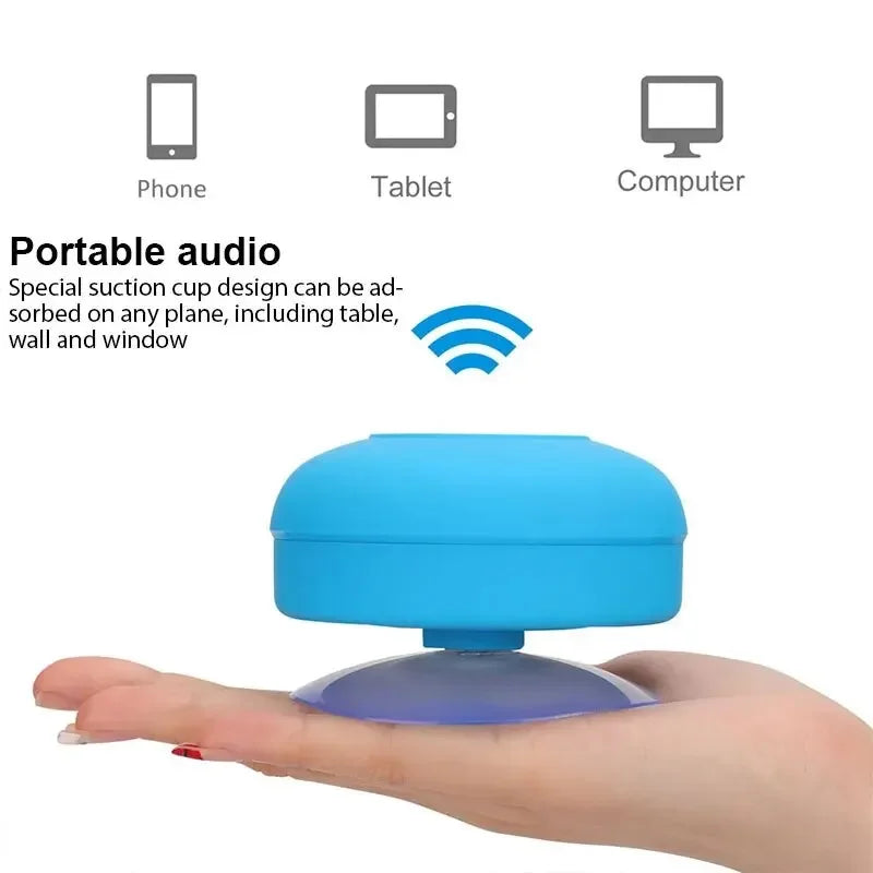 Coluna Bluetooth À Prova de Água com Ventosa — Para Carro, Duche e Exterior