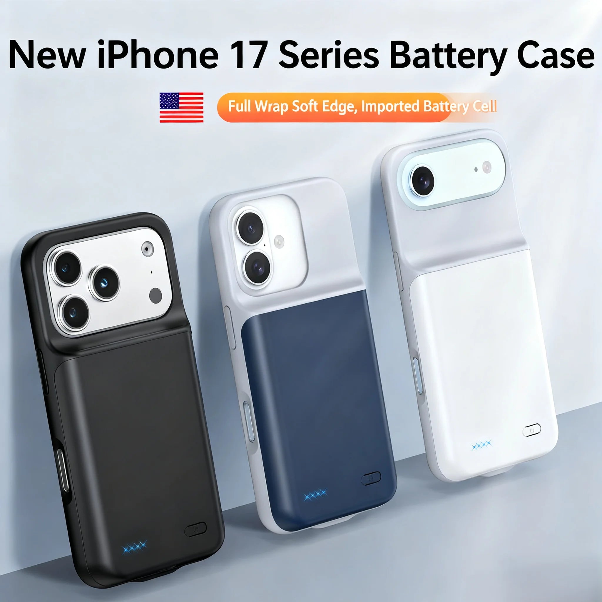 Capa com Bateria 6800mAh para iPhone 17, 16, 15, 14, 13, 12, 11 Series — Power Bank Portátil