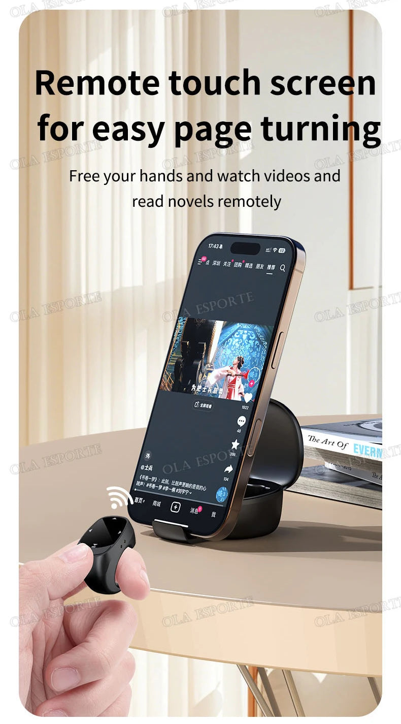 Smart Ring Multi-Funcional — Controlo Remoto Bluetooth 5.3, Scroll, Vídeo e Fotos para Smartphone