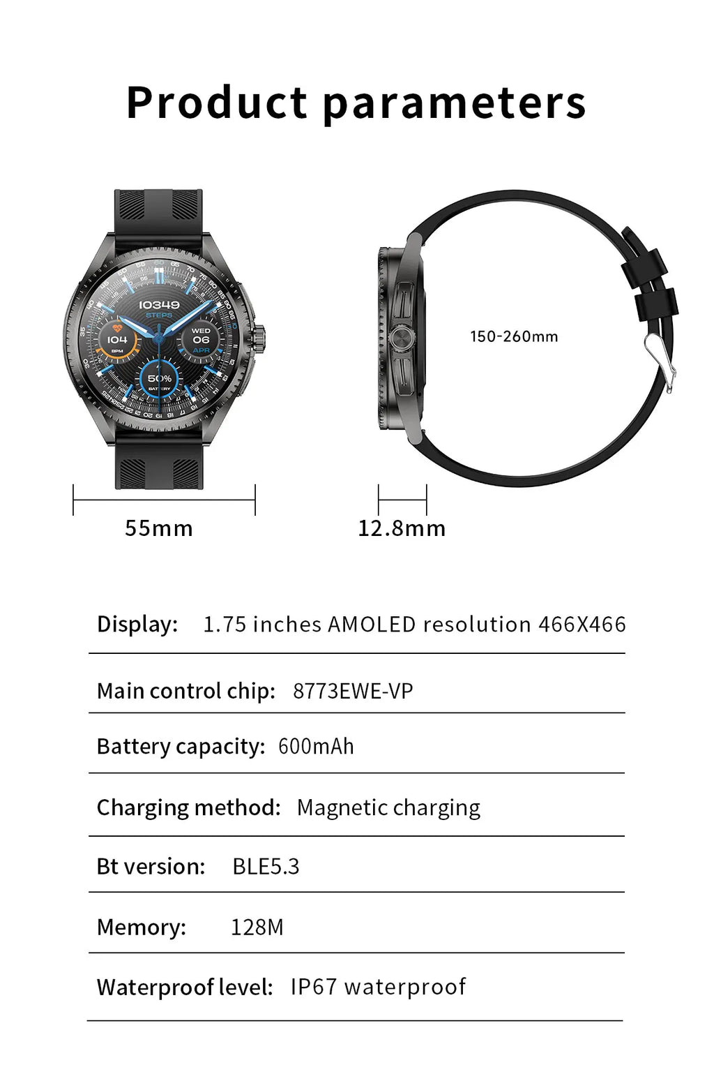 Smartwatch 2026 — NFC, GPS, Bússola, Altitude e Monitorização de Saúde Completa