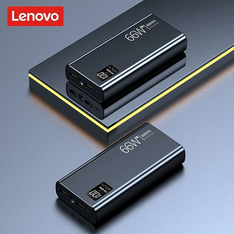 Power Bank Lenovo 20000mAh 66W Carregamento Bidirecional com Display Digital