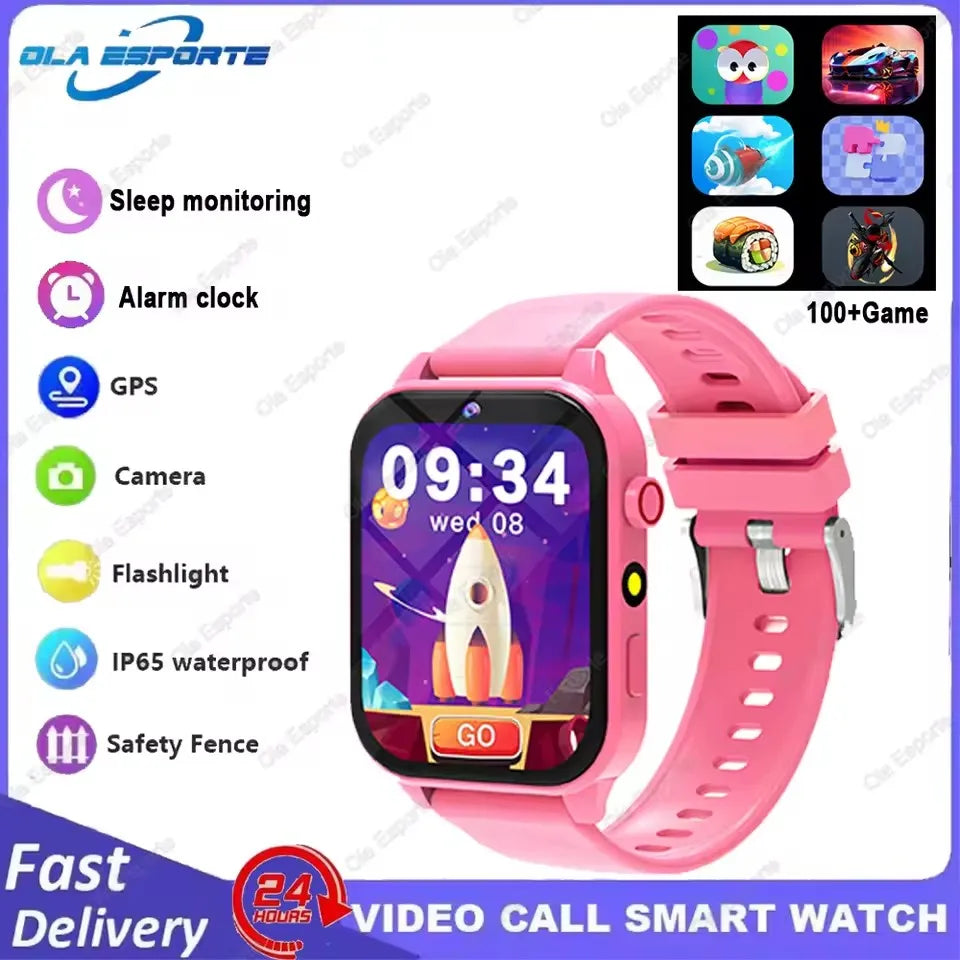 Smartwatch Infantil 2025 com 100+ Jogos — Ecrã HD, Música, Iluminação e Presente para Rapazes e Raparigas
