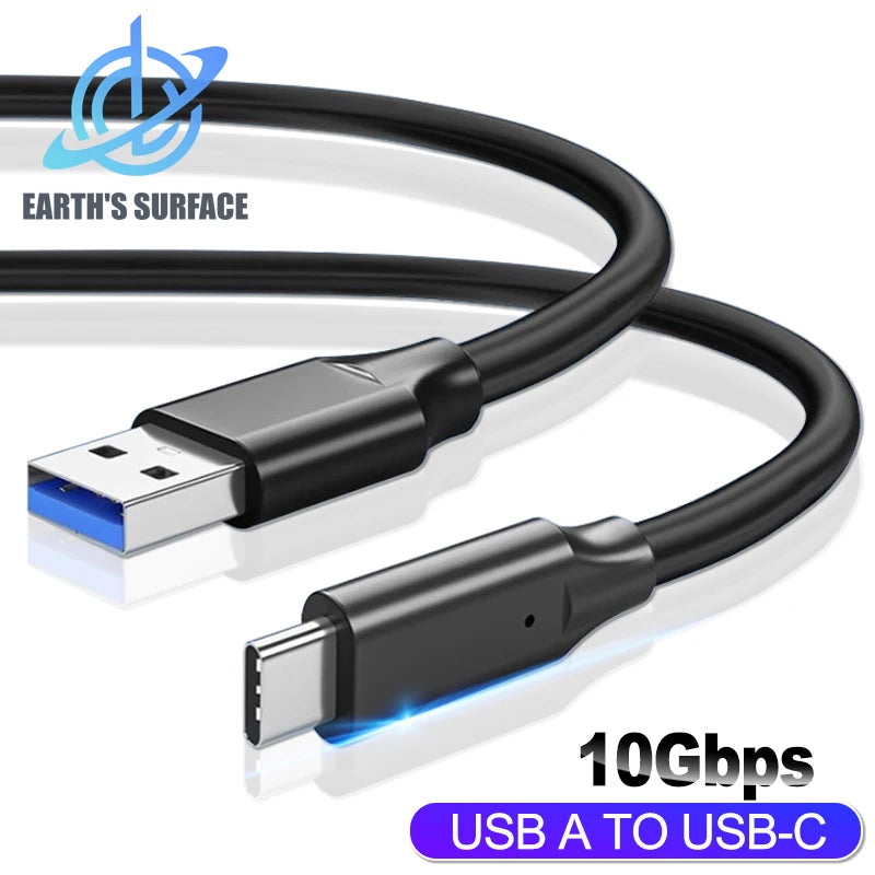 Cabo USB-A para USB-C 3.2 Gen2 10Gbps 60W — Para SSD e Disco Externo