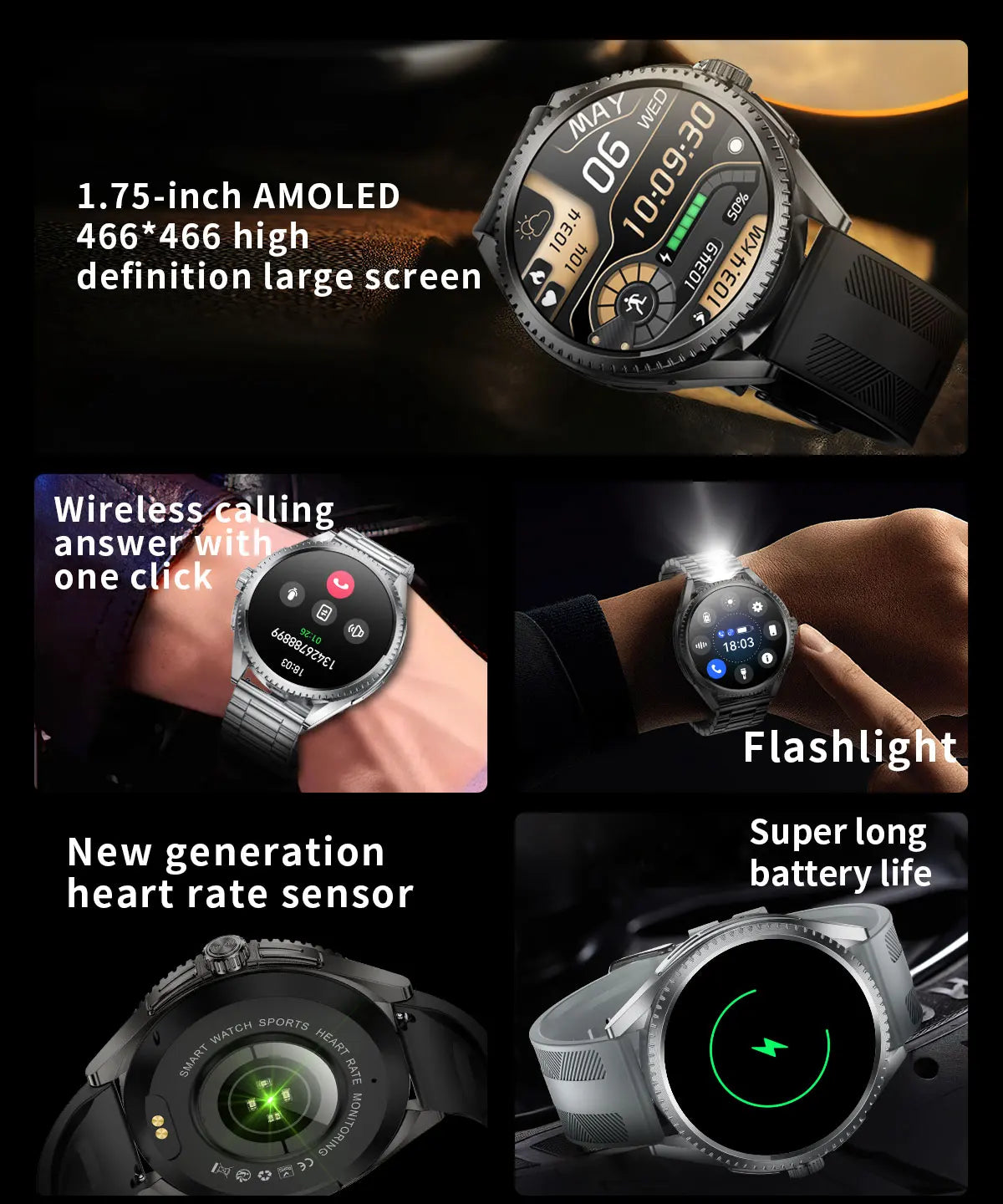 Smartwatch 2026 — NFC, GPS, Bússola, Altitude e Monitorização de Saúde Completa