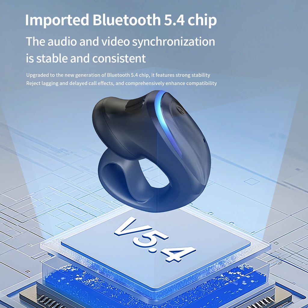 Auricular Bluetooth 5.3 Condução Óssea — Desportivo e Sem Fios