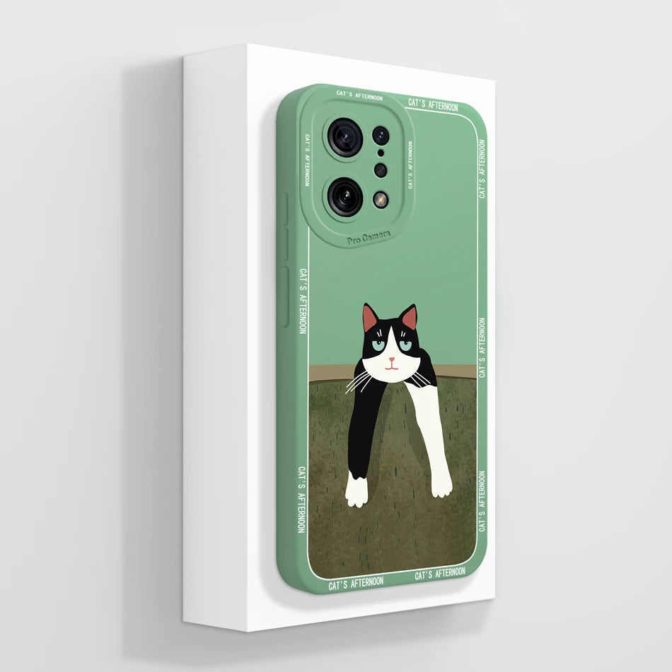 Capa Silicone Líquido Estilo Artístico para OPPO Find X5 Pro Lite