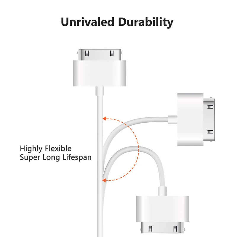 Cabo USB 30 Pin para iPhone 4, iPad e iPod — Carregamento e Sincronização