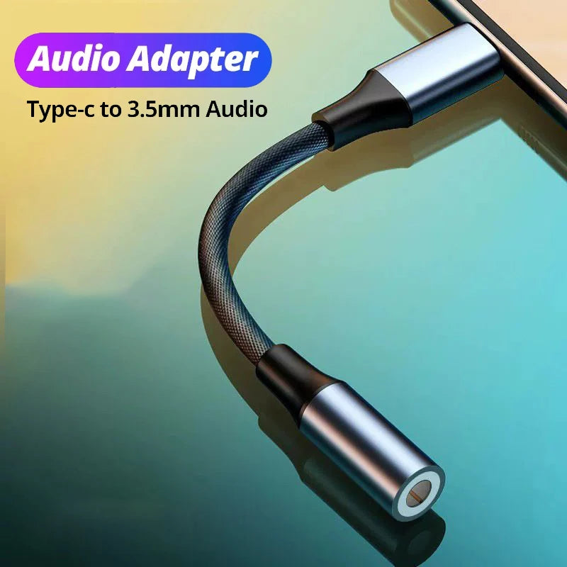 Cabo Adaptador USB-C para Jack 3.5mm — Áudio Estéreo para Auscultadores