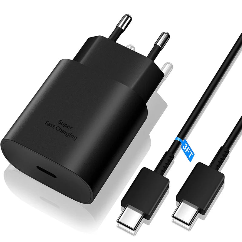 Carregador USB-C 25W com Cabo para Samsung Galaxy e iPhone 15/16